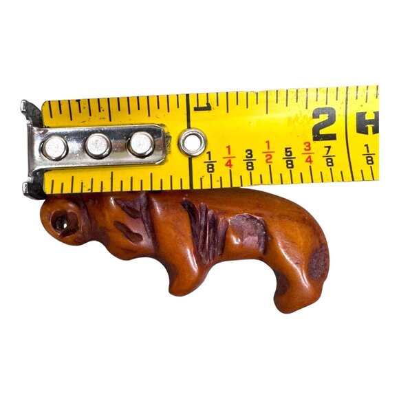 Handcrafted Wooden Buffalo Pendant  Keychain Southwestern Native American - Picture 3 of 4